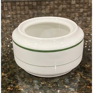 Vintage Restaurant Ware SHENANGO CHINA Sugar Bowl  Green Stripe "AS IS NO LID"